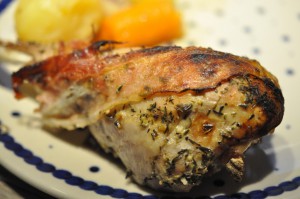 Kalkunlår i ovn med bacon - stegeso opskrift