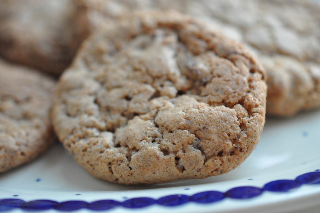 Sprøde cookies med kanel, kardemomme, hasselnødder og chokolade