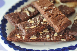 Chokoladesnitter med appelsin og perlesukker