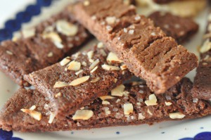 Chokoladesnitter med appelsin og perlesukker