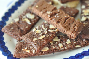 Chokoladesnitter med appelsin og perlesukker