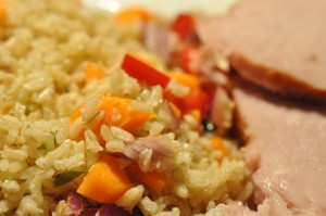 Rissalat med hamburgerryg og oreganodressing