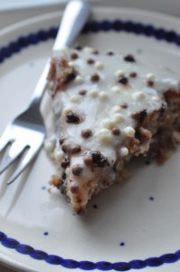 Appelsinkage med marcipan og chokolade