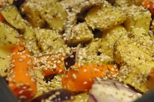 Mørbrad i ovn med kartofler og grøntsager