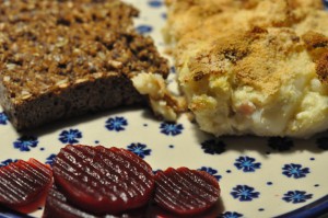 Blomkålsgratin med skinke - nem opskrift