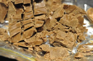 Cookies med peanuts, nougat og Nesquick