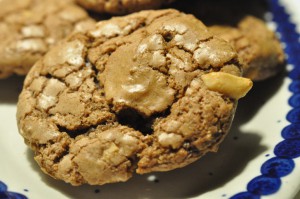 Cookies med peanuts, nougat og Nesquick