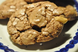 Cookies med peanuts, nougat og Nesquick
