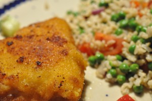Lækker rissalat med grønt og kylling Cordon Bleu