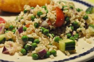 Lækker rissalat med grønt og kylling Cordon Bleu
