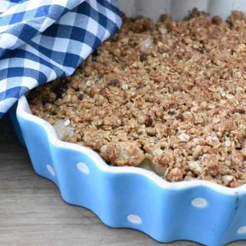 Pærecrumble med brun farin og ingefær - nem