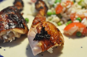 Grillkyllling på grillskyd med paprika og sennepsmarinade