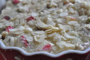 Rabarberkage med kokos og marcipan - nem