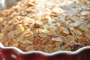 Rabarberkage med kokos og marcipan - nem
