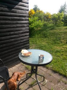 Sommerhuslykke, grill og dybblå himmel