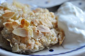 Pæretærte opskrift på crumble med smuldredej 