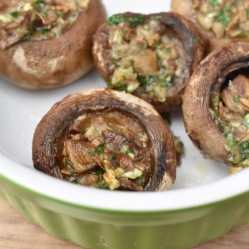 Champignon i ovn med hvidløgssmør - opskrift