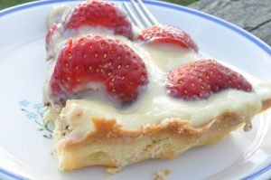 Jordbærtærte med marcipan - jordbærkage med mazarin