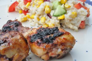 Grillede chilimarinerede kyllingelår