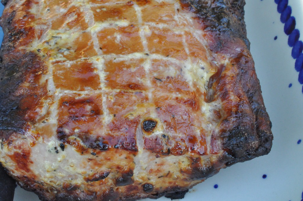 Hamburgerryg på grill - glaseret hamburgerryg