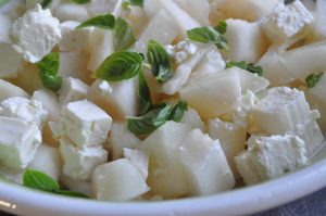 Honningmelon salat med feta - nem opskrift