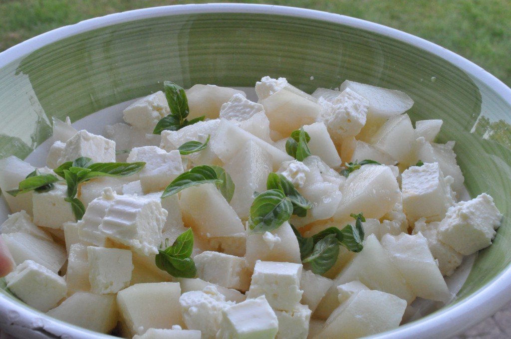 Honningmelon salat med feta - nem opskrift