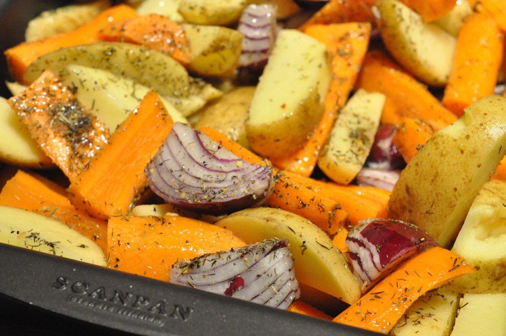 Culottesteg på sprødt kartoffelfad med rødløg og timian