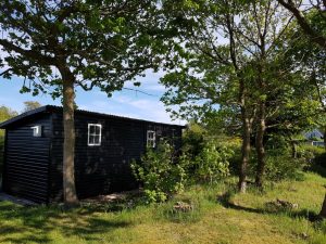 Sol, fuglefløjt, det idylliske haveskur og 5 liter maling