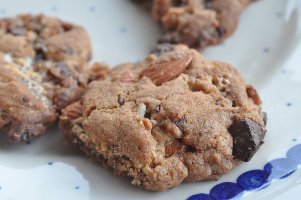 Cookies med marshmallows, chokolade og mandler