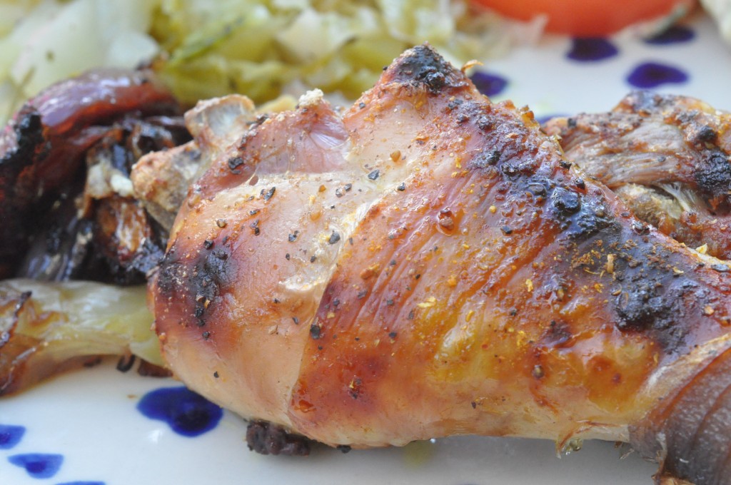 Parteret kylling i ovn med karry & honning