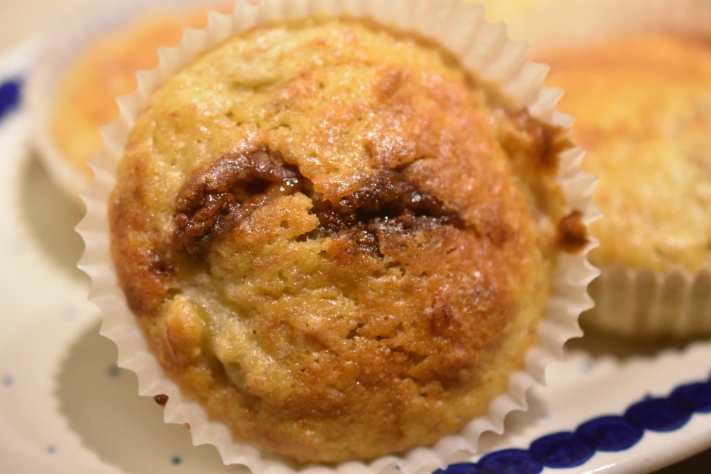 Bananmuffins med Yankie Bar - nemme, svampede og lækre