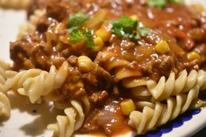 Spaghetti Bolognese med jalapenos - langtidssimret i crockpot