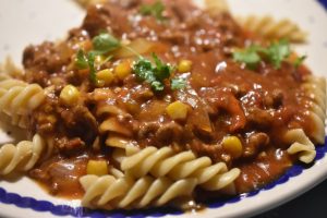 Spaghetti Bolognese med jalapenos - langtidssimret i crockpot