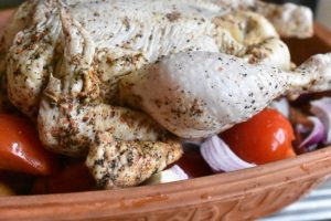 Kylling i stegeso med kartofler & tomat