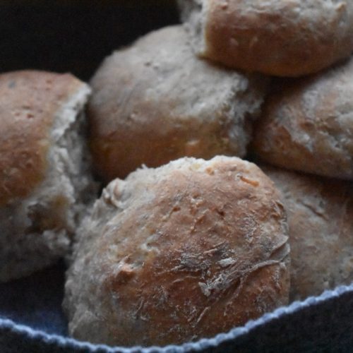 Boller og franskbrød af ris a la mande rester - bløde med rugmel