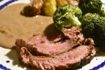 Flanksteak - stegt på pande. Mør og med lækker fløde-pandesauce
