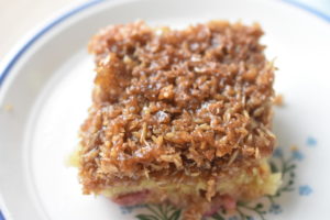 Drømmekage med rabarber - nem opskrift