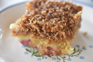 Drømmekage med rabarber - nem opskrift