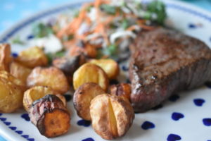 Minutsteaks - steaks med smør stegt på pande 