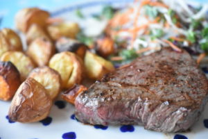 Minutsteaks - steaks med smør stegt på pande 