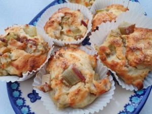 sunde muffins med rabarber