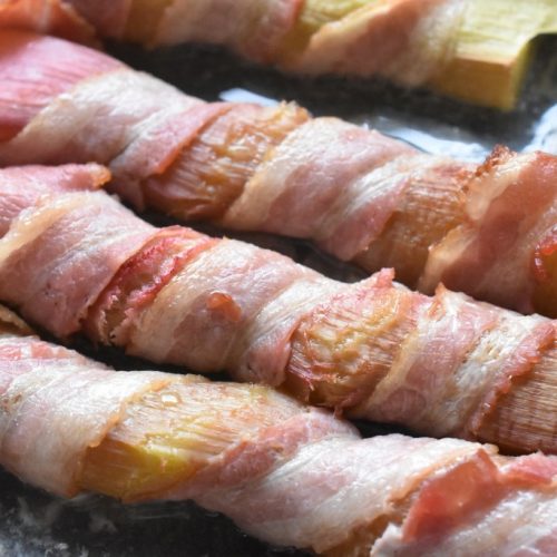 Rabarber med bacon opskrift til grill eller ovn