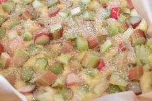 Kokoskage med rabarber nem lækker opskrift 