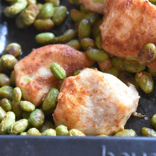 Kylling med edamame bønner i ovn - nem ret
