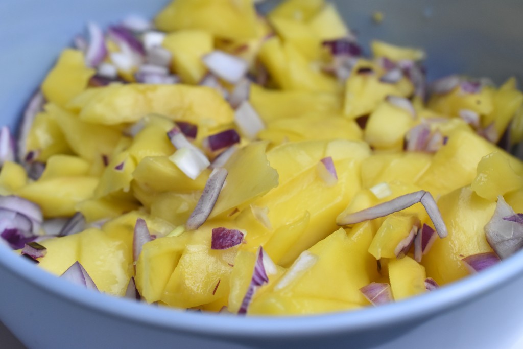 Mangosalat med rødløg - nem mango salat