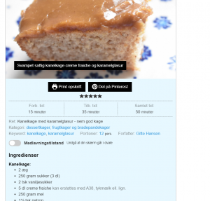 Undgå din skærm går i dvale i opskrifterne