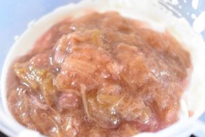 Firkantet lagkage med rabarber og kokos