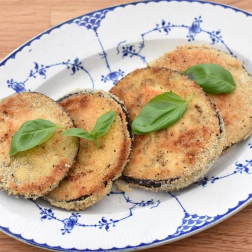 Stegt aubergine med rasp - paneret aubergine