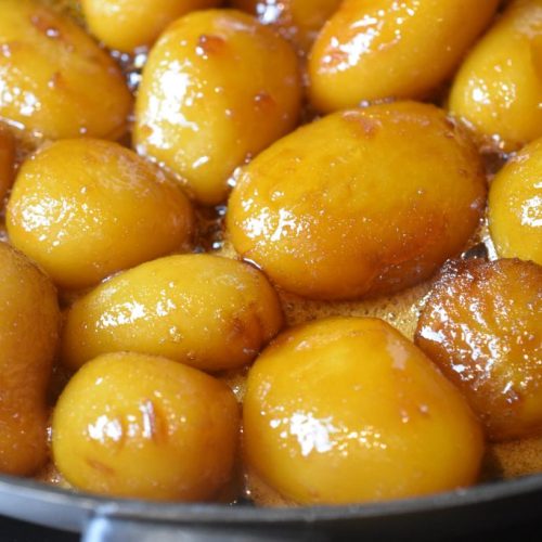 Brunede kartofler med sirup - nem opskrift