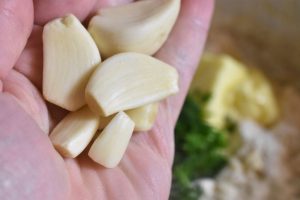 Foccacia brød i bradepande med hvidløg